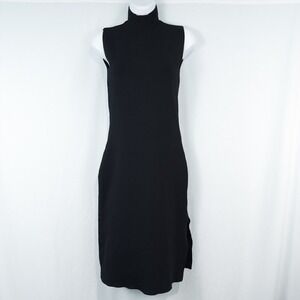 House of Harlow 1960 Sleeveless‎ Mock Neck Knit Midi Dress XS Black Minimalist